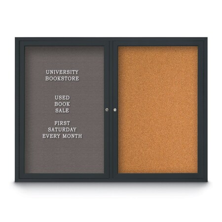 United Visual Products Corkboard, Black/Bronze, 42" x 32" UV4035-BRONZE-BLACK